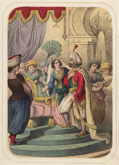Prince Agib in a scene from One Thousand and One Nights by German School