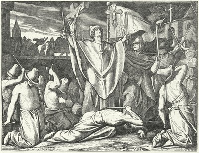 Procession of a flagellant confraternity by German School