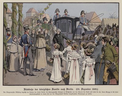 Return of the Prussian Royal Family to Berlin, 23 December 1809 by German School