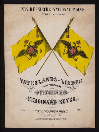 Russian national anthem, sheet music cover by German School