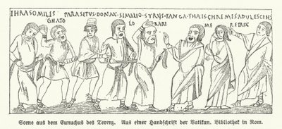 Scene from Eunuchus (The Eunuch), comedy by Terence by German School