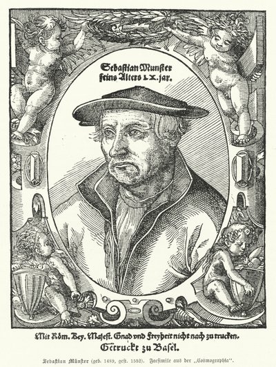 Sebastian Muenster, German cartographer, cosmographer and author of Cosmographia by German School