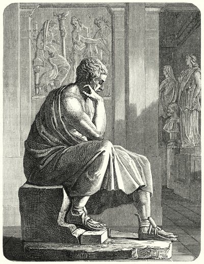 Statue of Aristotle, Ancient Greek Philosopher and Scientist by German School
