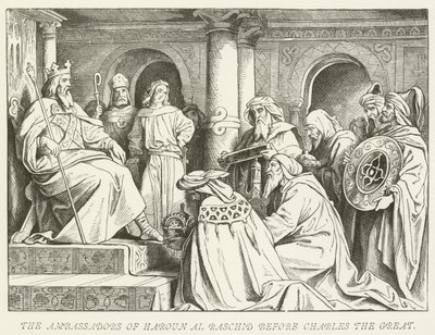 The Ambassadors of Haroun al Raschid Before Charles the Great by German School