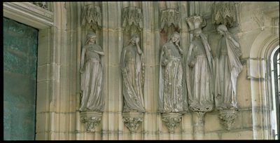 The Five Foolish Virgins, jamb figures from the Paradise Portal, figures carved c.1250, porch built c.1350 by German School