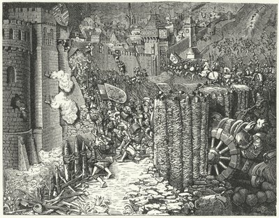 The army of the Holy Roman Emperor Maximilian I storming Szekesfehervar, medieval capital of the Kingdom of Hungary by German School