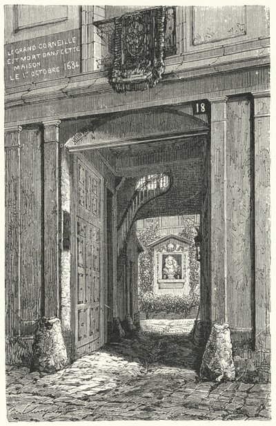 The house in Paris where French playwright Pierre Corneille died in 1684 by German School