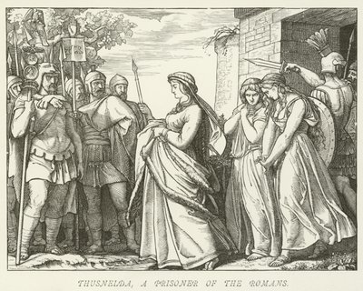 Thusnelda, a prisoner of the Romans by German School