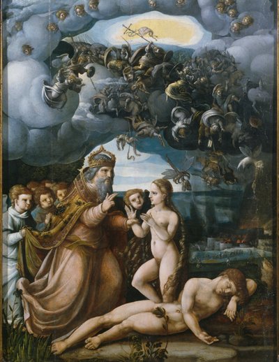 Triptych of the Creation, Creation of Eve, central panel by German School