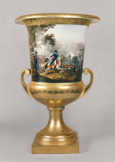 Urn depicting the Duke of Wellington in a battle scene from the Prussian Dinner Service, Berlin by German School