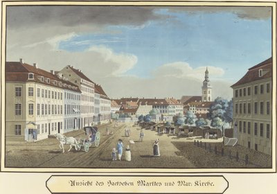 View of the Hackescher Markt and the Church of St. Mary, Berlin by German School