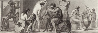 Work and occupations in Ancient Greece (Illustration for Bilder-Atlas) by German School
