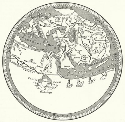World map of the Arab geographer and cartographer Muhammad al-Idrisi by German School