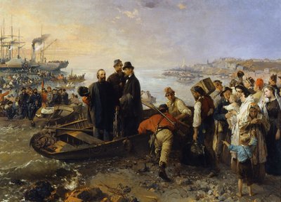 Garibaldi with the Thousand Departs from Quarto to Marsala in 1870 by Gerolamo Induno