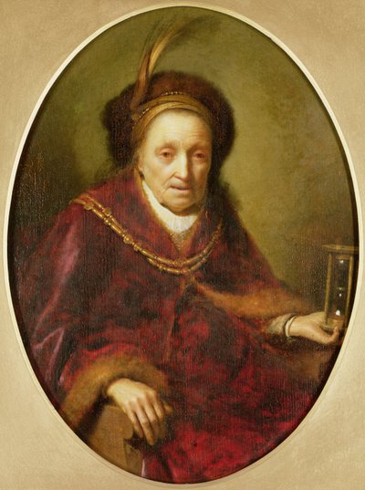 An Old Woman with an Hour Glass by Gerrit Dou