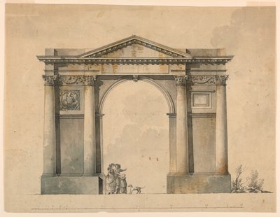 Design for a Triumphal Arch for Napoleon I, Bergamo, Italy by Giacomo Quarenghi