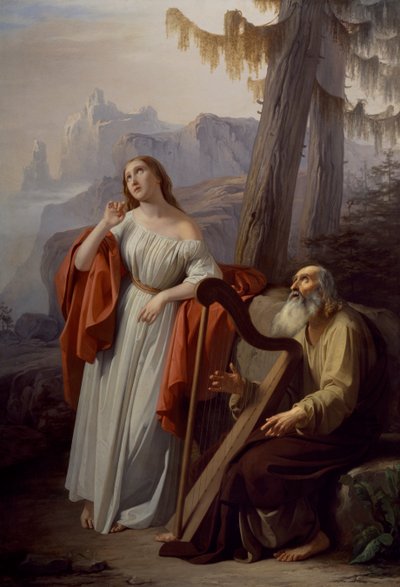 Ossian Singing Exploits of Carthon to Malvina by Giacomo Trecourt