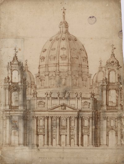 Alternative Proposal for the Facade of Basilica of St. Peter in the Vatican by Gian Lorenzo Bernini