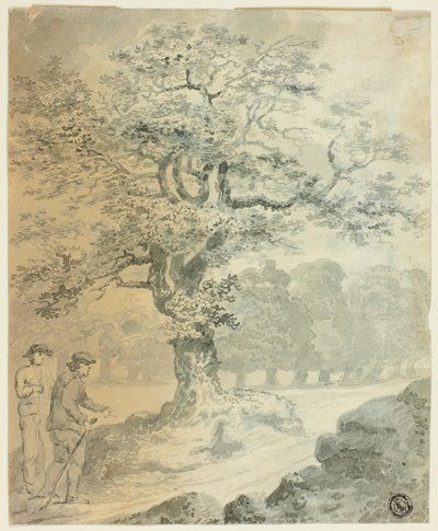 Landscape with Two Male Figures by Gilbert Stuart Newton