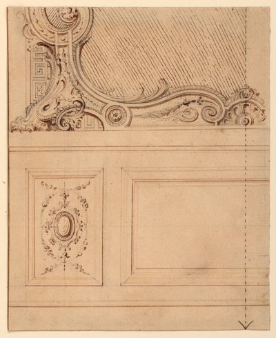 Design for the Lower Portion of a Wall Panel, 1714 by Gilles Marie Oppenord