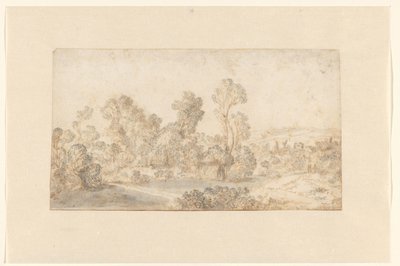 Hilly Landscape with Tall Trees Along a River by Gillis Claesz de Hondecoeter