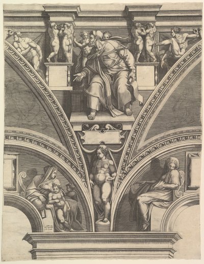 The Prophet Ezekiel, from the series of Prophets and Sibyls in the Sistine Chapel by Giorgio Ghisi