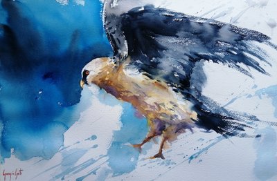 Dynamic Watercolor Bird by Giorgio Gosti