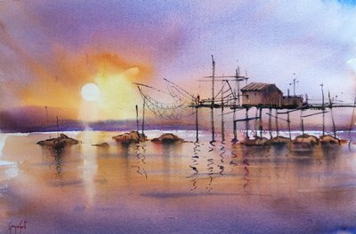 Golden Hour Fishing Pier by Giorgio Gosti