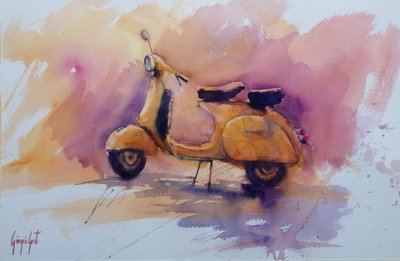 Golden Retro Scooter by Giorgio Gosti