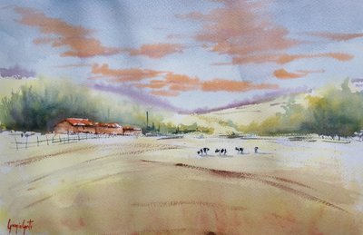 Peaceful Farm Landscape by Giorgio Gosti