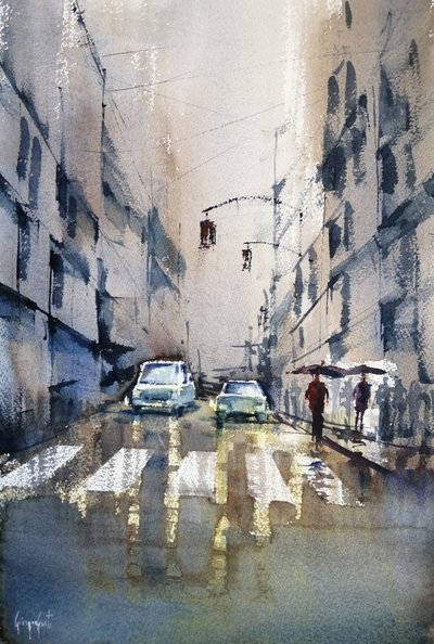 Rainy City Reflections by Giorgio Gosti