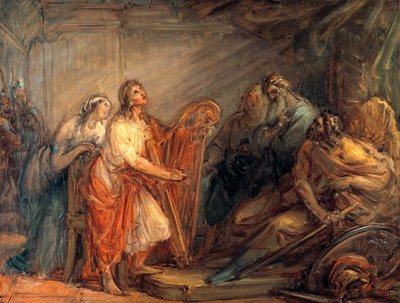David Calming Saul with the Sound of the Harp by Giovanni Carnovali