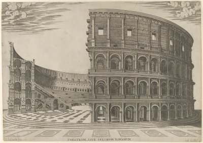 Section and Elevation of the Colosseum in Rome by Giovanni Ambrogio Brambilla