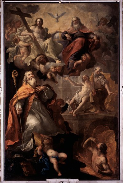 Saint Nicholas of Bari and the Holy Trinity by Giovanni Andrea Carlone