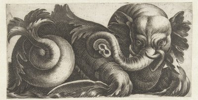 Sea Elephant with Leaf Ears (Friezes with Sea Monsters) by Giovanni Andrea Maglioli