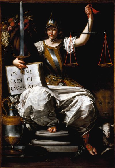 Allegory of Justice as a Woman Holding a Sword and a Scale by Giovanni Andrea di Ferrari