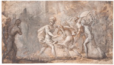 Tarpeia Being Crushed Under the Shields of the Sabines by Giovanni Angelo Canini
