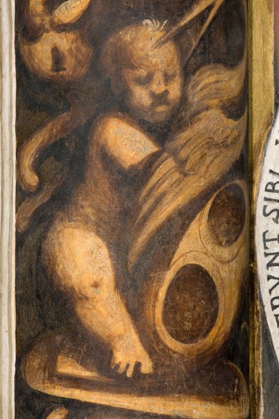 Central Nave, Lesena Upper Part Above Capital First and Second Span South, IL Pordenone, Putto (detail) by Giovanni Antonio Pordenone