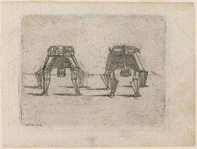 Two Cubic Figures with Their Hands on the Ground by Giovanni Battista Bracelli