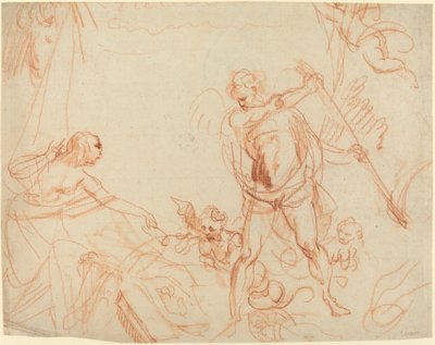 Mythological Composition with Chronos and Harpies (recto) by Giovanni Battista Cipriani
