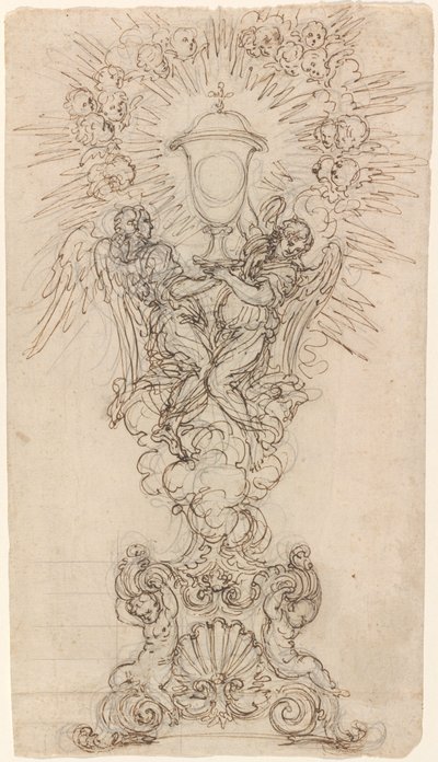 A Monstrance with Two Angels Supporting a Chalice by Giovanni Battista Foggini