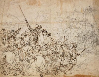 Battle Scene with Elephants and Orientals by Giovanni Battista Foggini