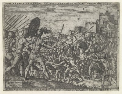 The Army of Romulus Fighting the Sabines by Giovanni Battista Fontana