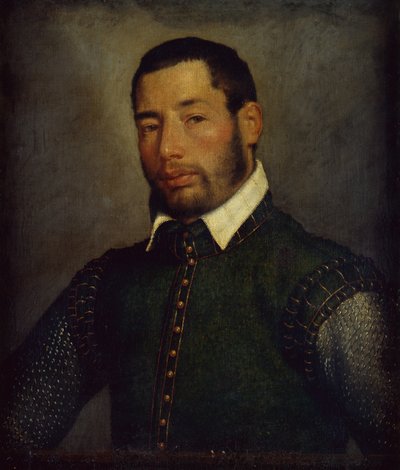 Portrait of a Gentleman in a Green Doublet and Chainmail Shirt, c.1565 by Giovanni Battista Moroni