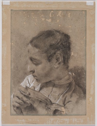 Head of a Young Man in Profile with a Book by Giovanni Battista Piazzetta