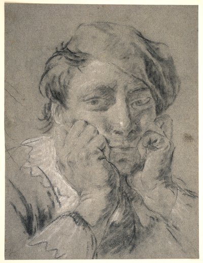 Young Man with Beret with his Head in His Hands by Giovanni Battista Piazzetta