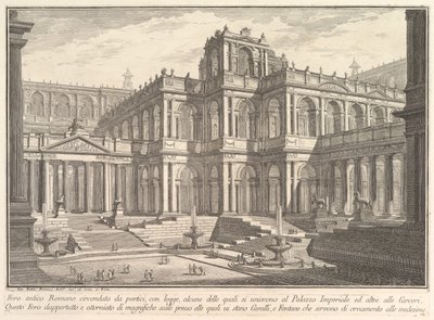 Ancient Roman Forum Surrounded by Porticoes, with Loggias by Giovanni Battista Piranesi