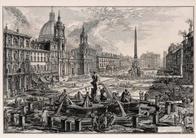 View of Piazza Navona in Rome (from: Views of Rome) by Giovanni Battista Piranesi