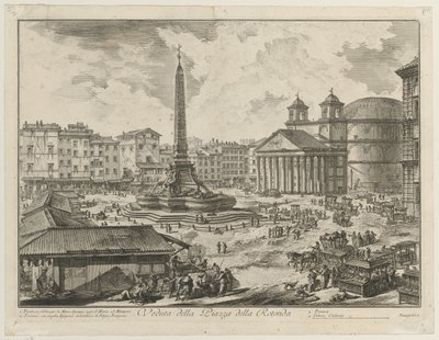 View of the Piazza della Rotonda with the Pantheon and the Obelisk by Giovanni Battista Piranesi