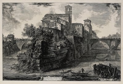 View of the Tiber Island (from: Views of Rome) by Giovanni Battista Piranesi